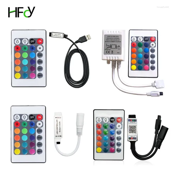 Controller USB 24 Key RGB LED Controller 5V 12V IR Remote Dimmer Schnittstelle 4 Pin Anwenden auf 2835 5050 3528 Streifenlicht