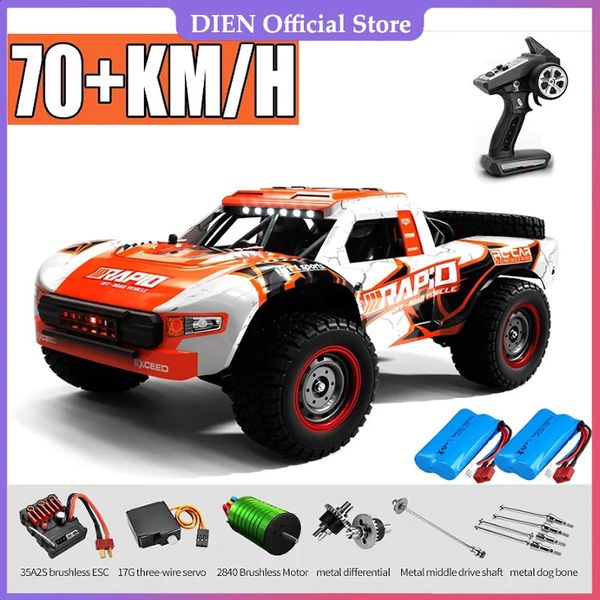 Carro Rc Off Road 4x4 50 km / h ou 70 km / h Motor sem escova de alta velocidade Monster Truck 1/16 Deserto / Neve Corrida Drift Car Brinquedos para meninos 240127