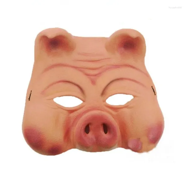 Forniture per feste Palla di Halloween Maschera in lattice Animale Mezza faccia Maiale