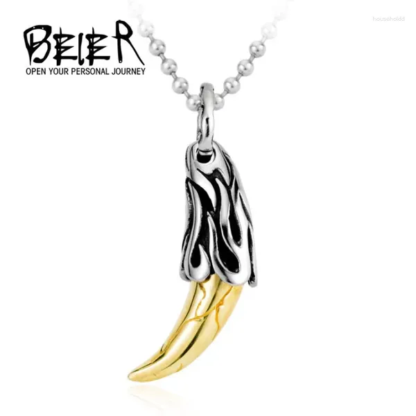 Anhänger Halsketten Beier Store 316L Edelstahl Halskette Golden Spike Mode Kette Männer Schmuck LLBP8-018P