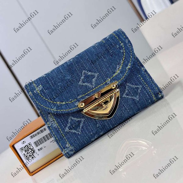 Omuz çantaları 24ss kadınlar kurnaz zippy uzun kısa cüzdanlar çanta denim mavi klasik çiçek lüks tasarımcılar çanta bayanlar seyahat cüzdan parası orijinal kutu ile