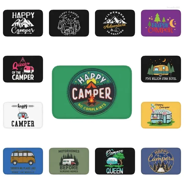 Teppiche Happy Camper No Complaints Türboden Badezimmer Küchenmatte Rutschfeste Indoor-Abenteuer-Camping-Fußmatte WC-Eingangsteppich Teppich