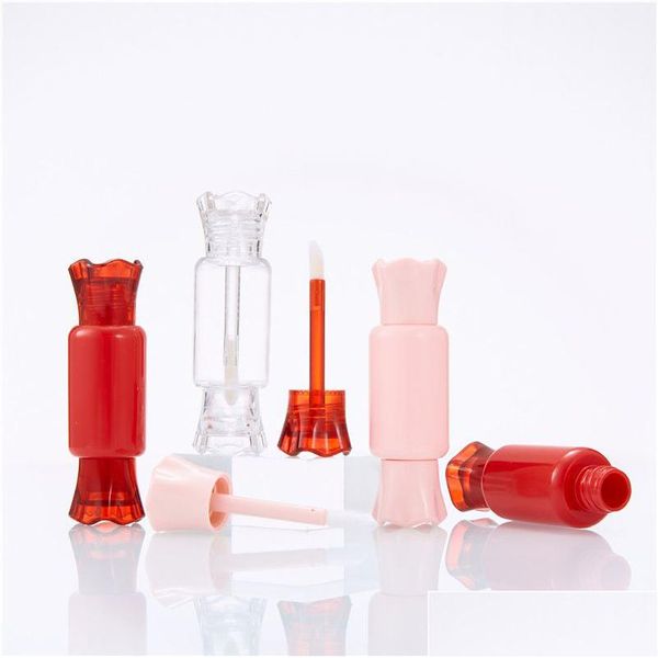 Garrafas de embalagem atacado 8ml forma de doces lip gloss tubo recarregável diy vazio vermelho rosa lipgloss garrafa de bálsamo com entrega de gota escritório dhk4c