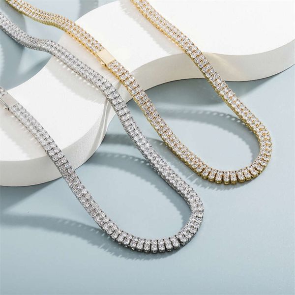 Verkaufe 925 Sterling Silber Tenniskette Bling Sparkle Halskette Moissanit Tennis Halskette für Damen Schmuck