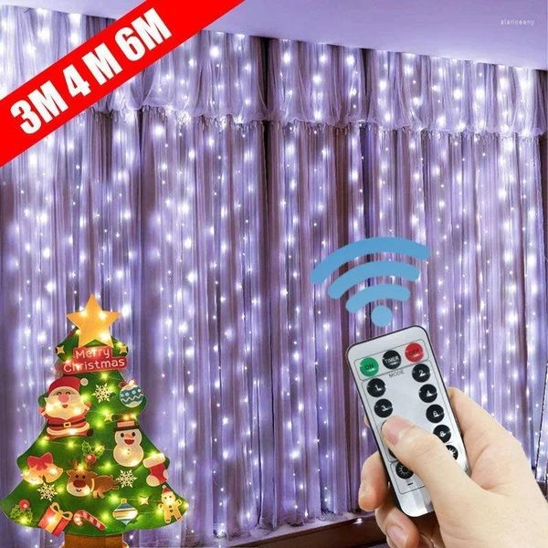 Saiten 3/4/6M Weihnachten Urlaub Beleuchtung Fenster Vorhang Lichterketten Kupferdraht Fee Girlande Lampe für Schlafzimmer Wand Garten Dekoration