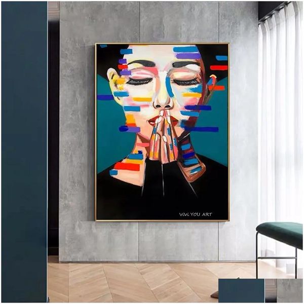 Dipinti 100% dipinto a mano su tela Pittura Picasso Stile famoso Opere d'arte per soggiorno Decorazioni per la casa Immagini Dipinti Poster da parete Dr Dhxqj