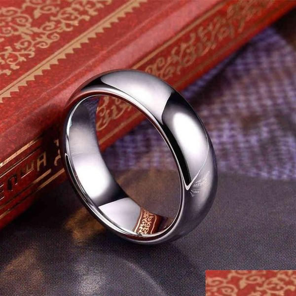 Anéis de banda 2 4 6 8mm carboneto de tungstênio mulheres homens bandas de noivado de casamento polido gravura brilhante comt fit presentes para ele her195e dro dhlzi