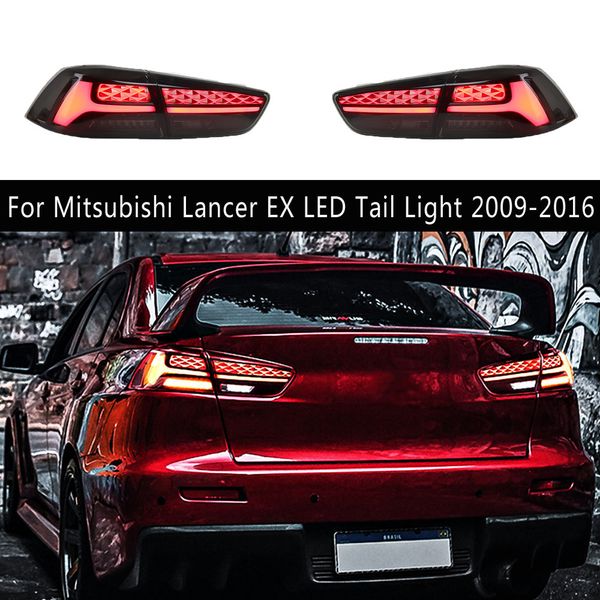 Acessórios para carro montagem de luz traseira para mitsubishi lancer ex led luz traseira 09-16 streamer sinal de volta freio reverso estacionamento luz de corrida