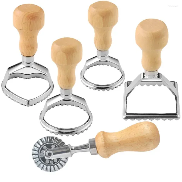 Ferramentas de cozimento Ravioli Stamp Maker Cortador Rolo de Pastelaria Roda de Rolamento Molde de Massa Imprensa Bolinho de Massa Lasanha Pierogi Massa de Biscoito Torta Crosta Fazendo