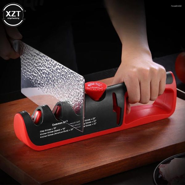 Outros acessórios de faca afiador portátil 5 em 1 ângulo ajustável preto vermelho máquina de moagem profissional tesoura ferramentas de afiação
