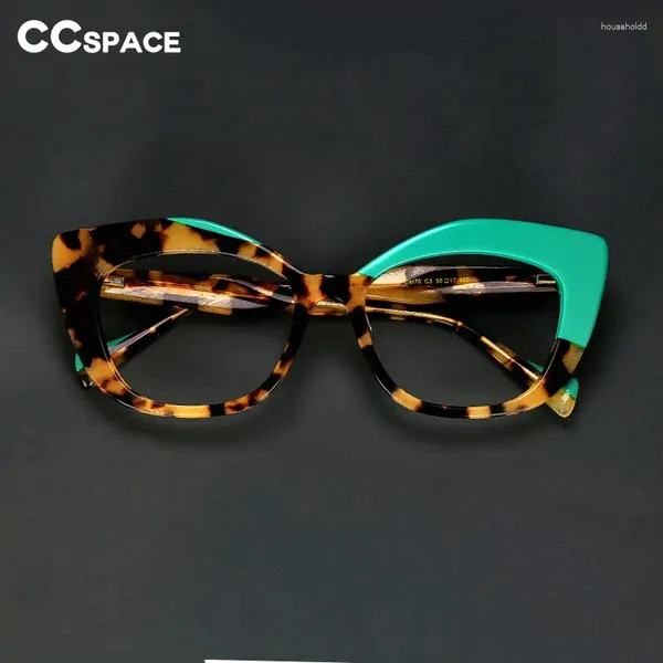 Óculos de sol R56960 Óculos de leitura Mulheres Acetato Leopard Eyewear Oversized Cat Eye Presbiopia Óculos 100 a 400