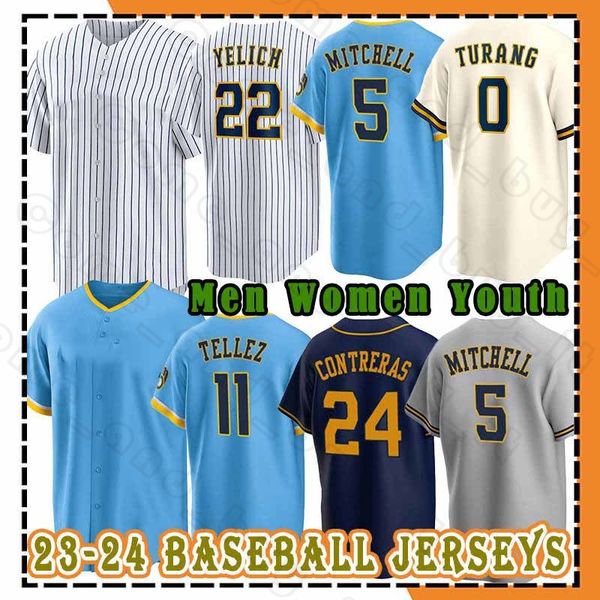 22 Christian Yelich Beyzbol 19 Robin Yount Forma 38 Devin Williams Milwaukee Rowdy Tellez Joey Wiemer Willy Adames Jesse Winker Brewers Brice Turang Luke Luke Voit