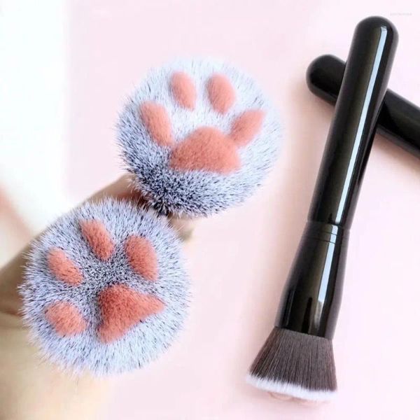 Pincéis de maquiagem bonito gato em forma de escova super macia fibra cabelo sombra multifuncional ferramentas finas