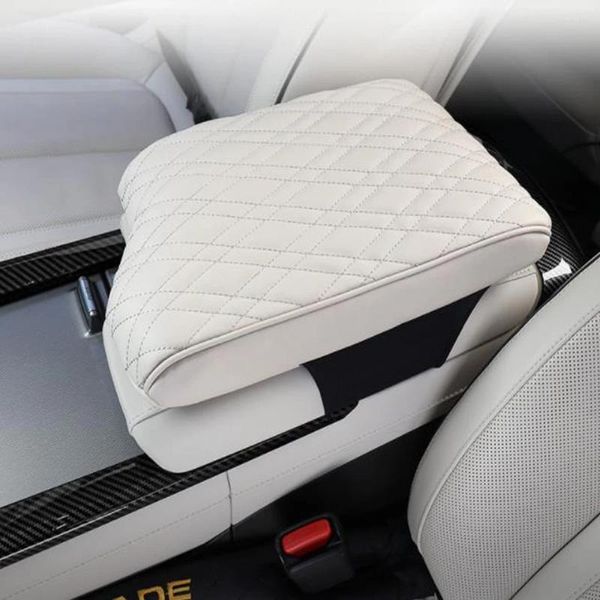 Innenzubehör Auto Center Console Armlehne Box Cover Protect Pad Preminum Leder Ellenbogenstütze Armlehnenkissen für Hyundai Palisade