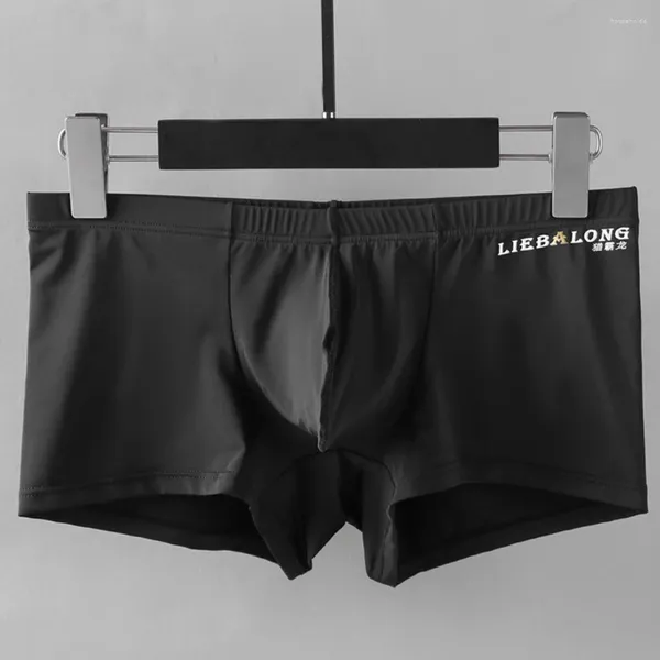 Unterhosen Boxershorts Männer Ice Silk Slip Low-rise Sexy Unterwäsche Atmungsaktiv Durchsichtig