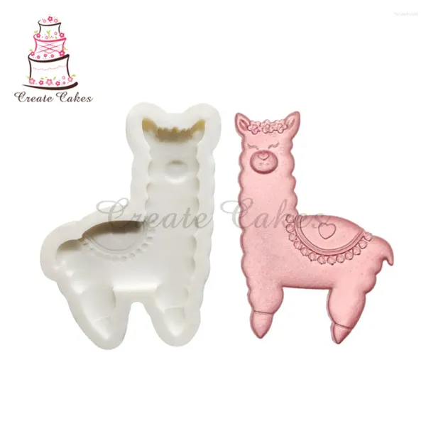 Stampi da forno Simpatico animale Alpaca Stampo in silicone Strumento per forniture per decorazione torta di compleanno per bambini