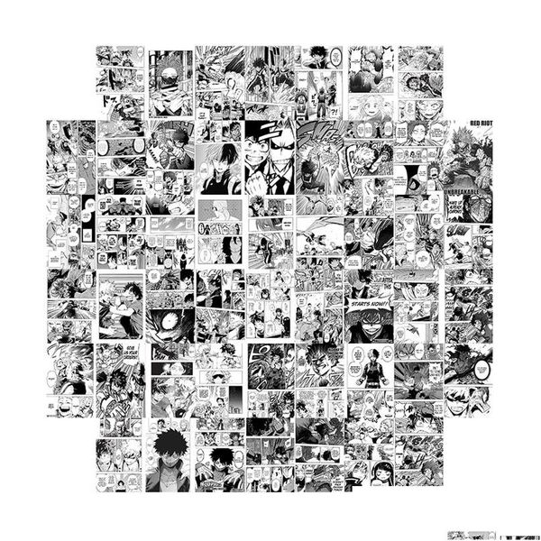 Наклейки на стену, 50 шт., манга, японские комиксы «Мой герой, академия», набор для настенного коллажа для художественной открытки, реквизит, фон для домашнего декора 220315 Dr Dhlue