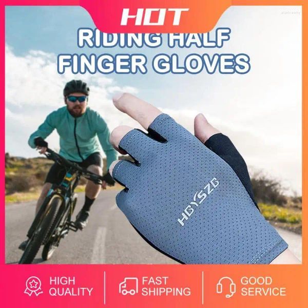 Radfahren Handschuhe Unisex Half Finger Reiten Mesh Silikon Sport Angeln Nicht-rutsch Verschleiß-beständig Elastische Armband