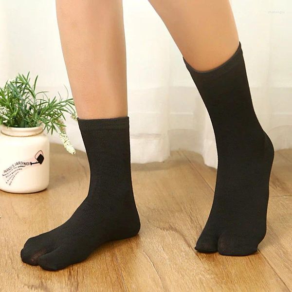 Herrensocken mit zwei Zehen für Männer und Frauen, Polyester, Baumwolle, mittlerer Schlauch, japanischer Stil, für Kinder