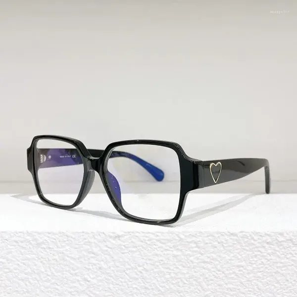 Montature per occhiali da sole 2024 Tendenza Occhiali da donna Montatura per occhiali Occhiali da vista di grandi dimensioni Designer di marca Occhiali da vista in acetato per computer di moda nera 3438