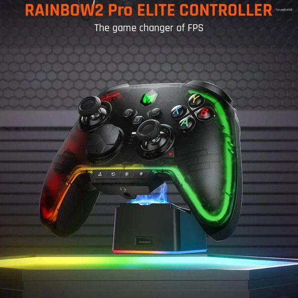 Controladores de jogo Bigbigwon Rainbow2 Pro Elite Gaming Controller BT Wireless Connect Gamepad para PC Switch / Android / iOS Mobile Phone