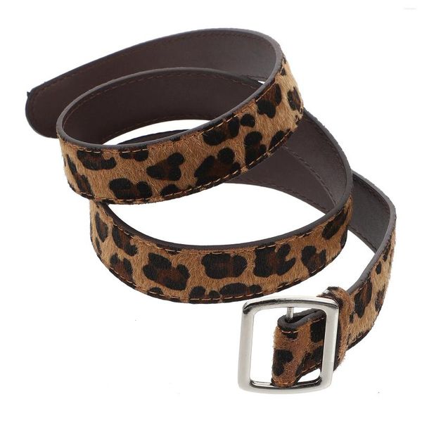 Cintos Leopard Belt Mulheres Casual Cintura Feminino Imitação Cinturão para Fivela Quadrada Womens