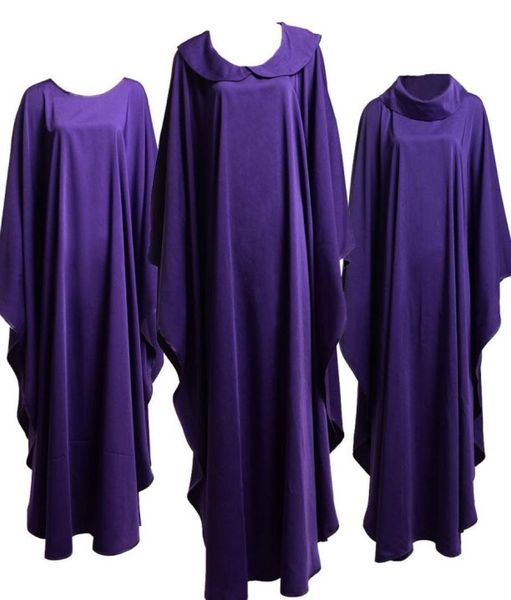 Klerus-Kostüm, Kleidung, Priester, Heilige Religion, Kostüme für katholische Kirche, violett, solide Messgewänder, Klerus-Ministerbekleidung, Neu 1949963