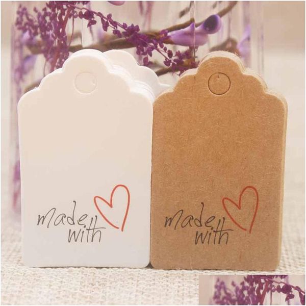 Andere festliche Partybedarf Kraftpapier Dankeschön-Tag 100 teile / los 5x3 cm DIY Handgemachtes Backen Hochzeit Geburtstag Valentinstag Geschenkpapier Dro DHRW5