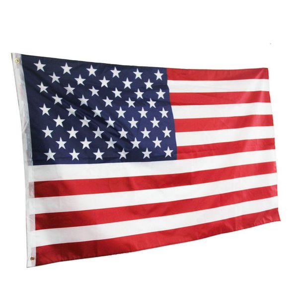 Баннер-флаги Американский флаг премиум-класса Нейлон США с вышитыми звездами с вышитыми полосками Латунные люверсы Украшение ко Дню независимости Drop Delive Dhloy