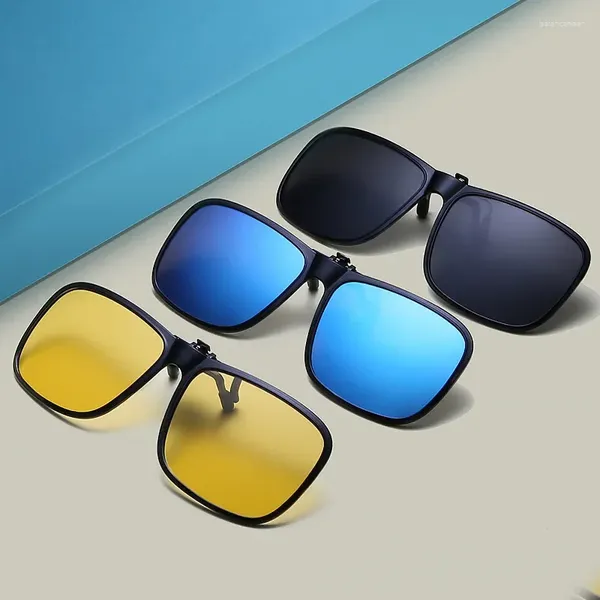 Óculos de sol polarizados flip up clip on para dirigir escuro uv400 pochromic anti brilho lente miopiasun óculos motorista de carro óculos