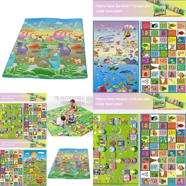 Tapetes para bebês Playmats Eco-Friendly Cling Mat Impermeável e à prova de umidade Epe Piquenique Doméstico Drop Delivery Otnwo