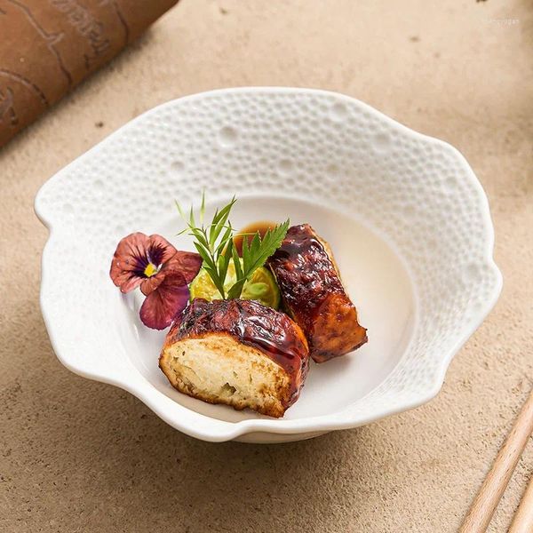 Pratos Chuveiro de Meteoros Renda Cerâmica Salada de Frutas Tigela Doméstica Especial-em forma El Prato Ocidental Restaurante Pequena Sopa