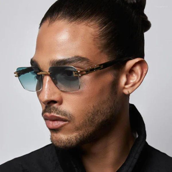 Sonnenbrille Mode Klassische Randlose Coole Männer Vintage Luxus Marke Design Metall Sonnenbrille Frauen Shades UV400 Oculos De Sol