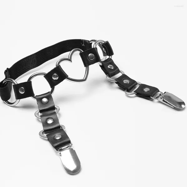 Belts Fashion 1 Pc Women Girl Gorgeous Punk Gothic Heart-shape Ring Spikes Elastic Garter Belt For Stockings Retro Suspender Harness