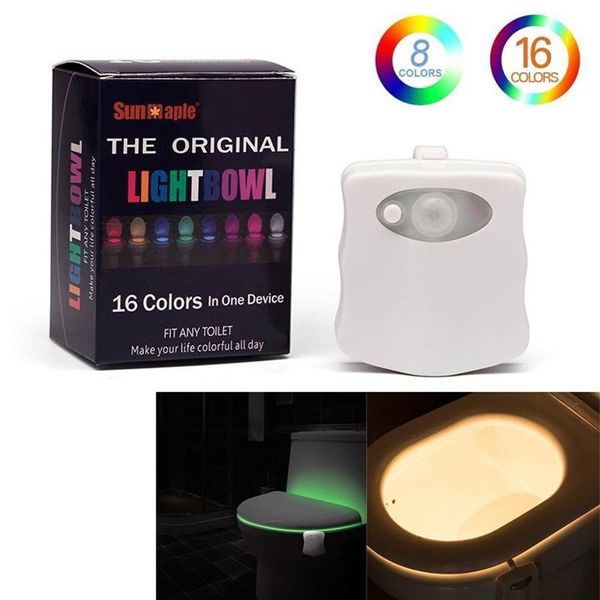 Luce notturna per WC Retroilluminazione impermeabile Comoda Ciotola Sensore di movimento PIR intelligente Bagno WC Lampada275n