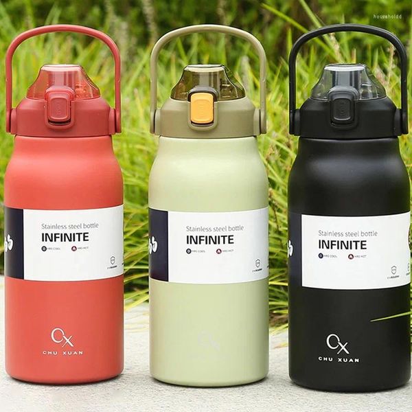 Bottiglie d'acqua Bottiglia termica di grande capacità Thermos in acciaio inossidabile Tazza fredda e bicchiere Tazza da esterno portatile