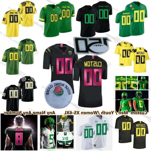 XS-6XL NCAA Oregon Ördekler Kolej Futbol Formaları Bo Nix Marcus Mariota James Dante Dowdell Jayden Limar Patrick Herbert Christian Gonza Yüksek