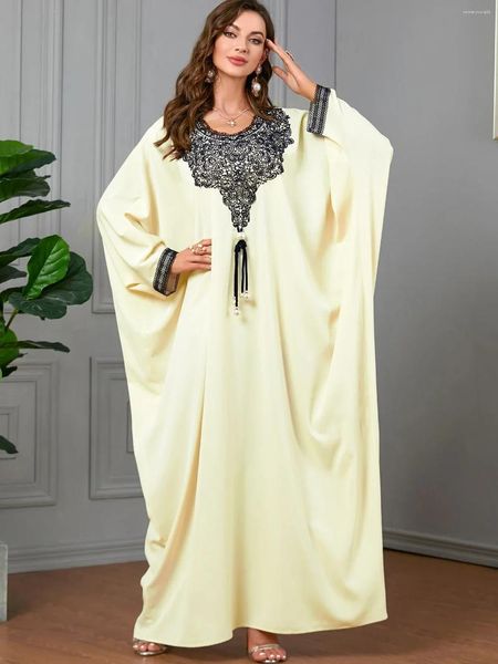 Ethnische Kleidung Afrikanisches muslimisches Kleid für Frauen Abayas Quaste Perlen Fledermausärmel Abaya Kaftan Türkei Islam Vestidos Marokkanischer Kaftan Elbise 2024