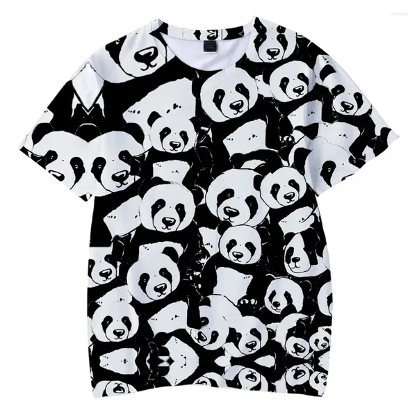 Herren-T-Shirts, Sommer-Panda-Jungen, Damen-Farb-T-Shirt, 3D-Druck, Sport, atmungsaktiv, leicht, halbtransparent, Fitness-Top
