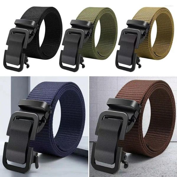 Cinture Moda semplice stile selvaggio Cintura con fibbia automatica Cintura intrecciata in nylon Cintura in tela