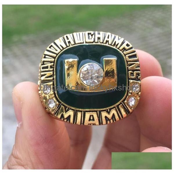 2005 Miami Hurricanes Campionato Nazionale Anello Regalo per tifosi all'ingrosso Consegna in drop Dh8Dz