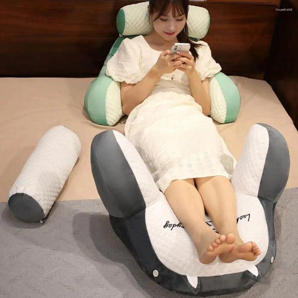 Подушка-кровать с мультяшным принтом для чтения со съемной спинкой для подлокотников для дивана и дивана