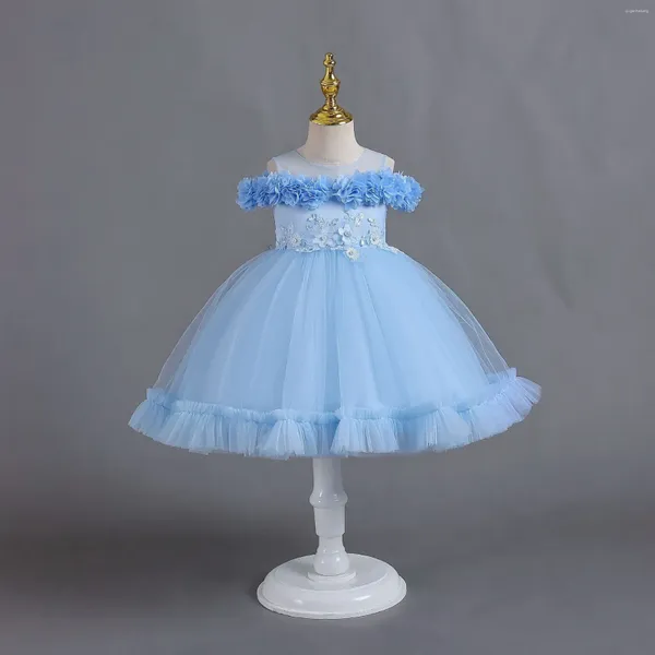 Vestidos de menina princesa vestido para crianças sem mangas bebê vestido de uma peça roupas 0 a 12 meses festa de aniversário da criança