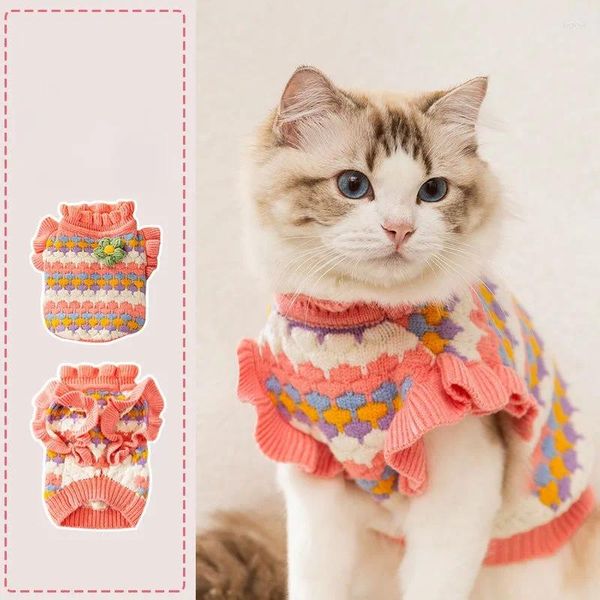 Abbigliamento per cani Maglioni per animali domestici Maglione dolcevita caldo invernale per gatti Cappotto per vestiti per cuccioli di Chihuahua lavorato a maglia di moda adorabile all'ingrosso