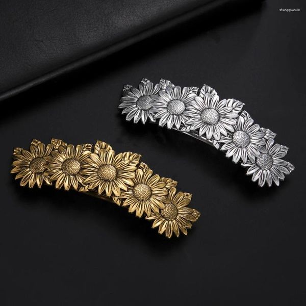 Fermagli per capelli Girasole Margherita Clip Accessori tiara vintage Fascino da donna Forcina da sposa di lusso Gioielli di moda Regalo per feste Commercio all'ingrosso