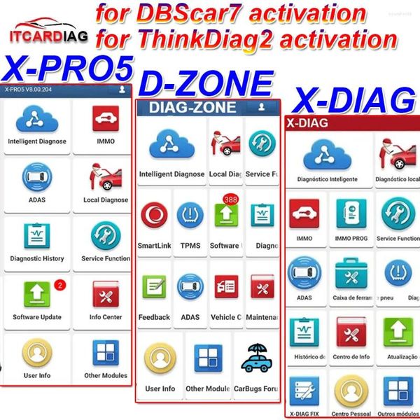X-pro5 Diag-zone Attivazione Xdiag per X431 DBScar 5/7 VII Thinkdiag2 THINKCAR Pro Thinkdiag Ediag Lancio Golo