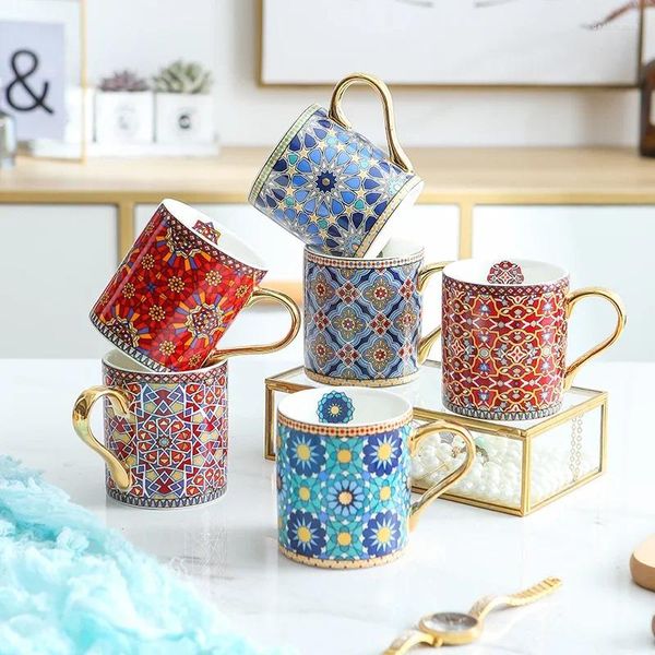 Tassen High-End-Kreative Keramiktasse Europäischen Stil Kaffeetasse Milch Wasser Trinken Tee Party Home Drinkware Dekoration