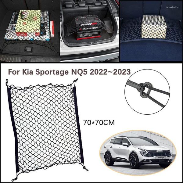 Auto Organizer Stamm Netzwerk Mesh Für Kia Sportage NQ5 5. 2024 Gepäck Feste Haken Elastische Lagerung Cargo Net organisieren Zubehör