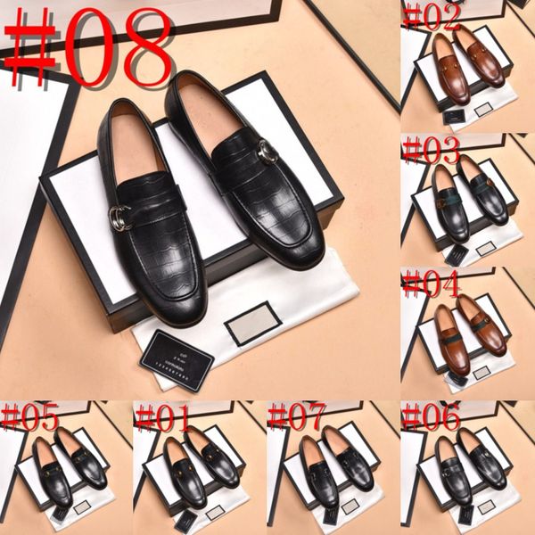 39Model 2024 En Kaliteli Erkek Tasarımcı Elbise Ayakkabı Resmi Somunlar Erkek Deri Ayakkabıları Süet Erkekler Düğün Adam Lüks Çalışma Sosyal İş Loafers Boyut 38-46