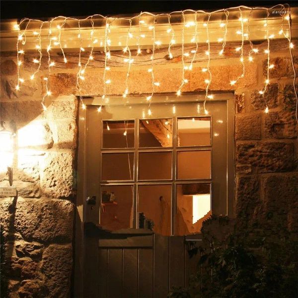 Cordas 5 m 96smd branco feriado festival cortina luzes de casamento led string strip bar de gelo lâmpada guirlandas para festa de fadas natal